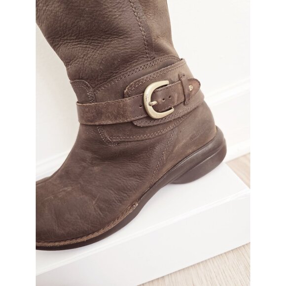 Merrell Captiva Buckle Espresso Brown Leather Mid Calf Zip Winter Shoes Boots 10 - Picture 9 of 11